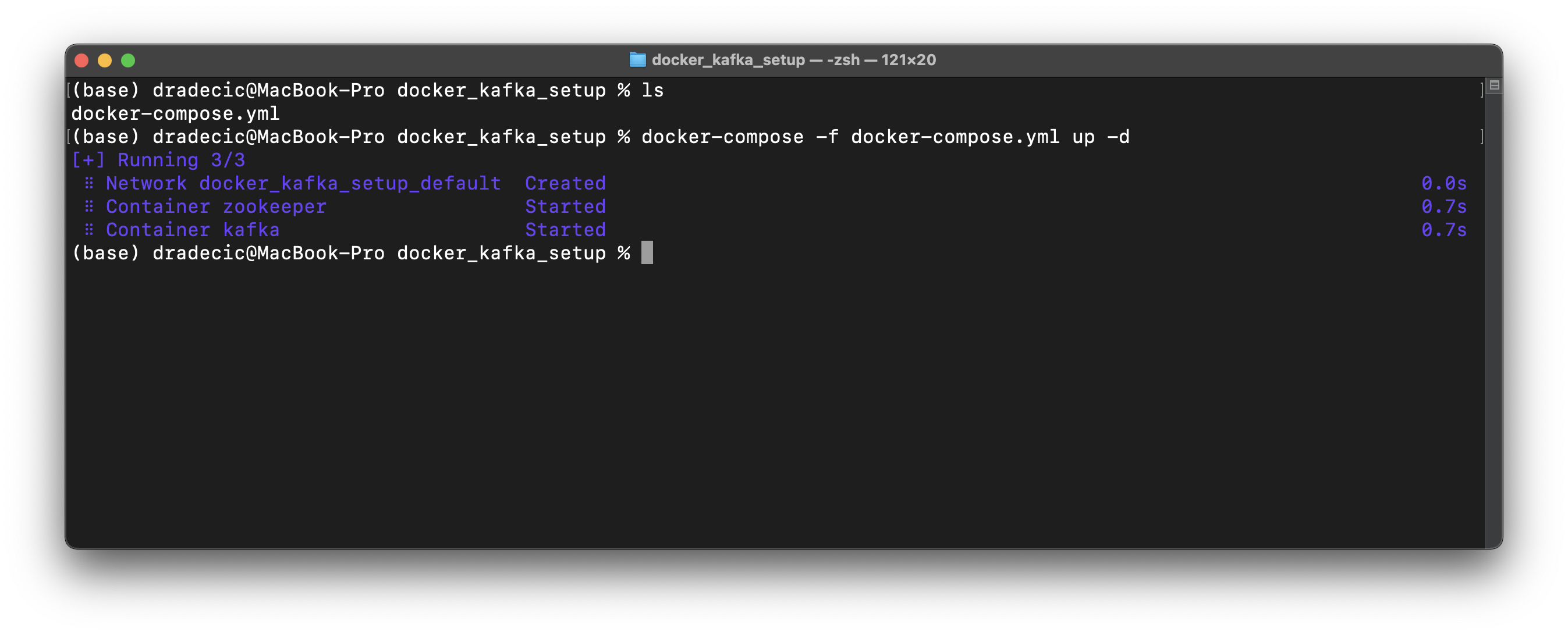 Image 1 — Docker compose for Zookeeper and Kafka (image by author)