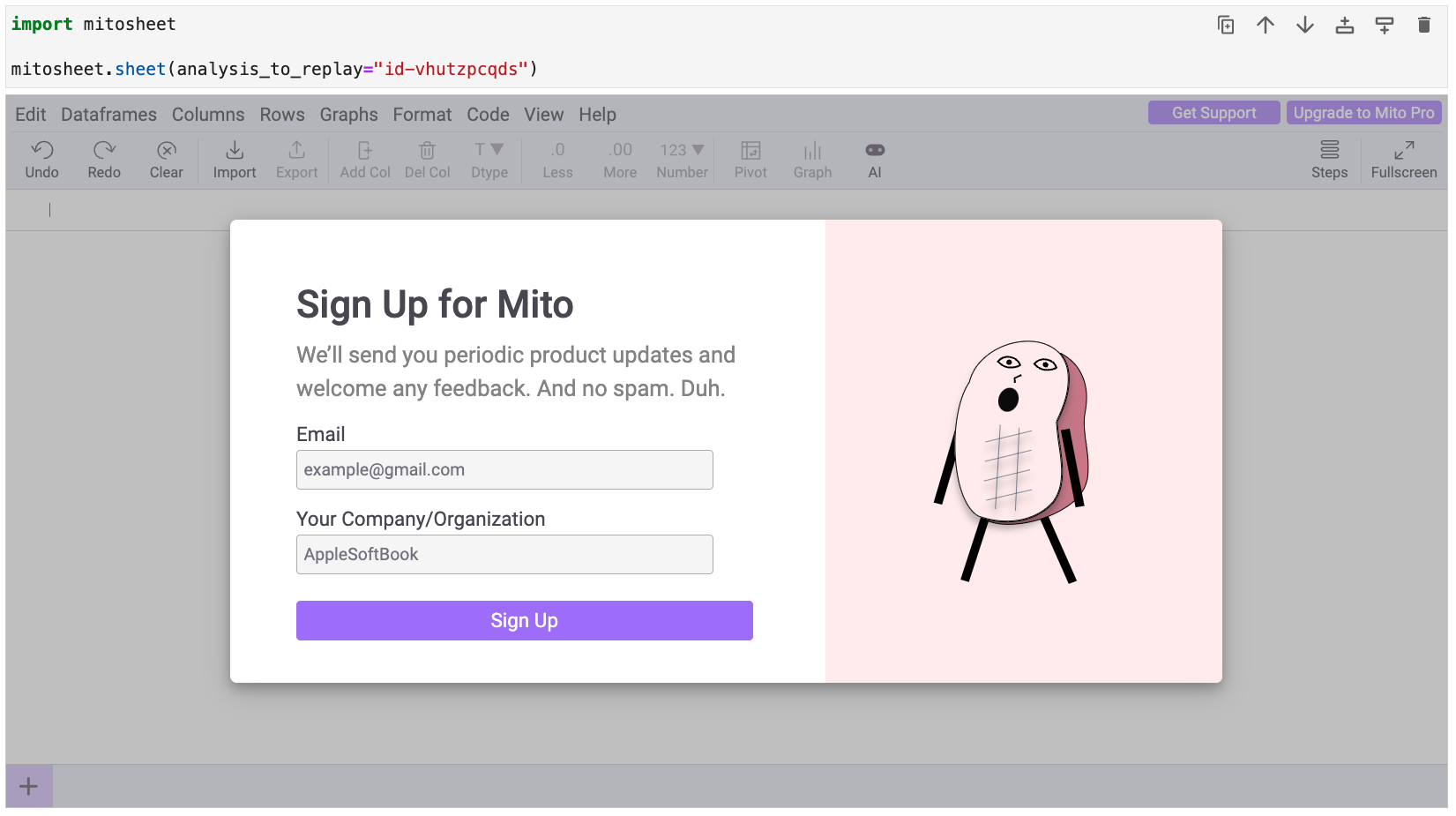 Image 6 - Signing up with Mito (image by author)