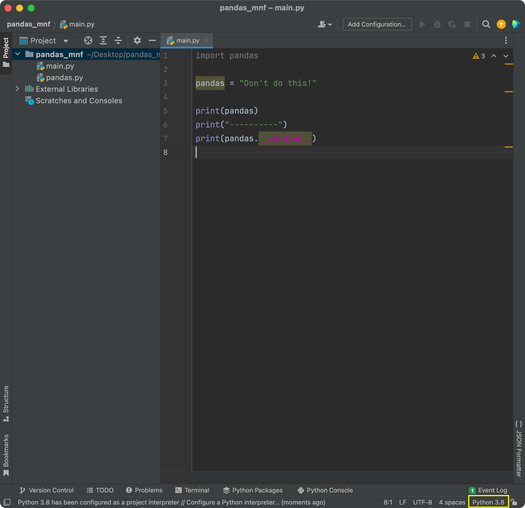Image 6 - PyCharm solution (Image by author)