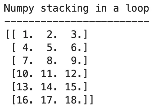 Image 11 - Numpy stacking in a loop (2) (image by author)