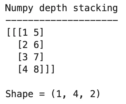 Image 12 - Numpy dstack (image by author)