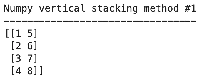 Image 5 - Vertical stacking in Numpy (1) (image by author)