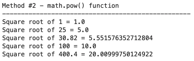 Image 5 - Math pow() function (image by author)