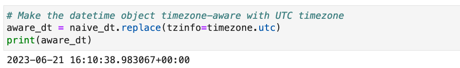 Image 4 - Timezone aware datetime object (Image by author)