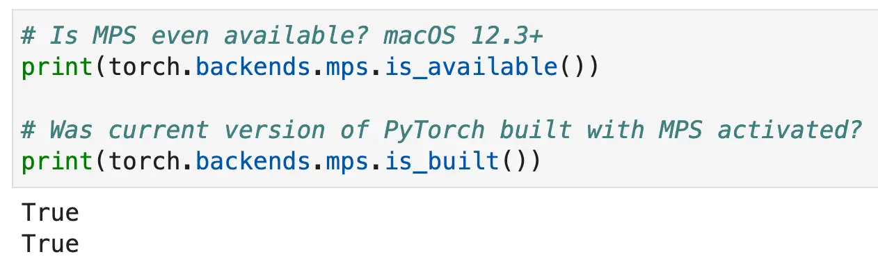 Image 7 - PyTorch MPS check (Image by author)